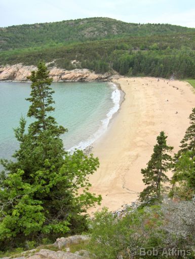 sand_beach_HPIM2623.JPG   -   Sand Beach is the only real ocean beach in Acadia National Park and the only safe place to swim (if you like COLD water!). A lifeguard is present during the vacation season. Though called 