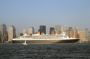 The Queen Mary II leaving New York City for a cruise