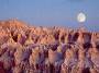 Moonrise in the Badlands National Park, South Dakota