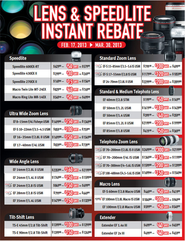 Canon Rebates 2013